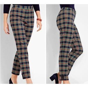 Talbots Tartan Plaid Navy/Blue/Green Pants Sz. 8